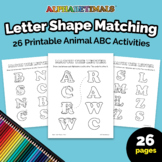 Alphabetimals™ Letter Shape Matching – 26 Printable Animal