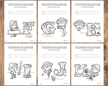 Coloring Sheets with Alphabet Letter Tracing 8.5 X 11 Printable PDF