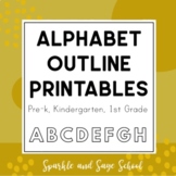 26 Letters of the Alphabet Upper Case Outline Printable Si