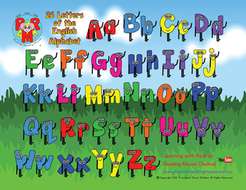 Preview of FREE Desktop Poster: Ricardo's Alphabet Song: 26 Letters of the English Alphabet