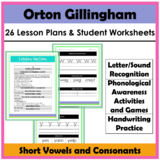26 Orton Gillingham Foundational Lesson Plans with Student