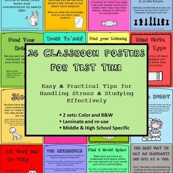 Preview of Test and Exam Time Study Skills Posters