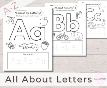 26 Printable Alphabet | All About the Letter Worksheets | Preschool Letters