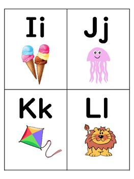 26 Printable Alphabet Flash Cards. ABC Printable Picture Flashcards.