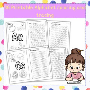 Preview of Alphabet coloring and tracing for Preschool, Pre-K, and Kindergarten