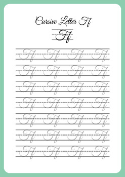 26 Printable Green Cursive Alphabet Letters Handwriting Worksheet by ...
