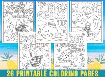 26 printable summer holiday coloring pages for kids boys girls teens adults