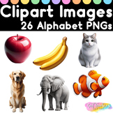 26 Realistic Alphabet ABC Clipart Images PNGs Commercial P