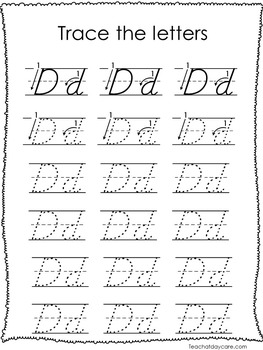 26 Slanted Text Trace the Alphabet Worksheets. Preschool-2nd Grade ...