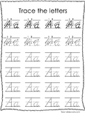 26 Slanted Text Trace the Alphabet Worksheets. Preschool-2