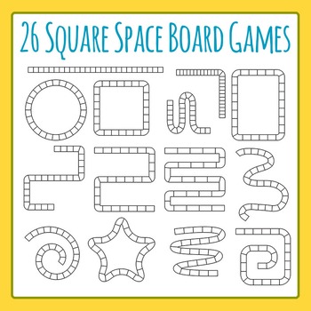 Preview of 26 Square Space Board Games / Boardgames Templates Alphabet Clip Art / Clipart