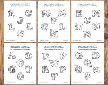 Alphabetimals™ Starting Letter Sounds – 26 Printable Animal ABC Activities