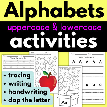 Preview of Alphabet activity TRACING HANDWRITING Q-TIPS DAP THE LETTER uppercase lowercases