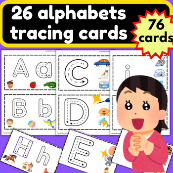Preview of 26 alphabets Tracing cards Letters Formation Cards | Letter Tracing flash cards