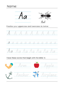 Preview of 26 printable alphabet worksheets 