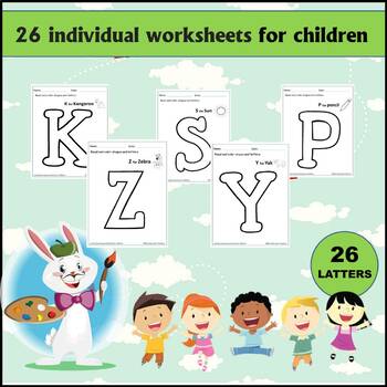 Preview of 26 sheets of teaching English letters to children