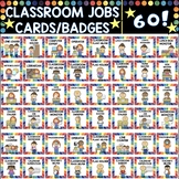 60 English Classroom Jobs cards / badges