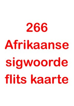 Preview of 266 Afrikaanse sigwoorde flits kaarte