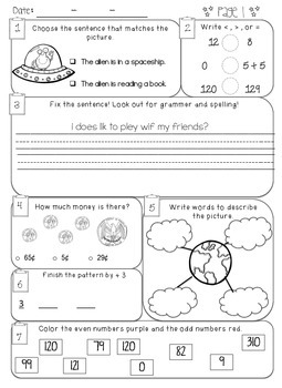 2nd Grade Morning Work - October By Katie Leseman 