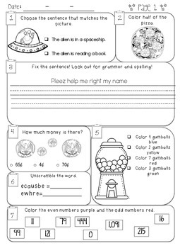 2nd Grade Morning Work - October by Katie Leseman | TPT