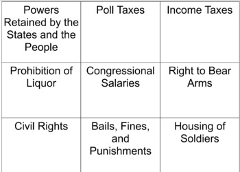 27 Amendment Flashcards By Solie's Social Studies | TPT