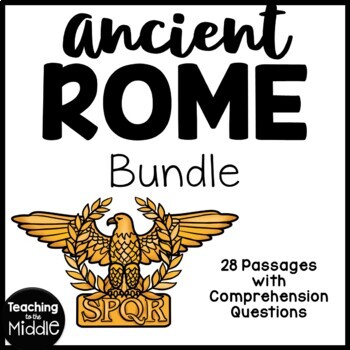 Preview of Ancient Rome Reading Comprehension Worksheet Bundle Civilizations Roman