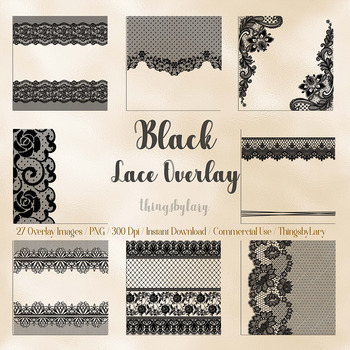 Lace Border Clip Art, Digital Clipart, lace digital clipart, Black border  clipart, White Lace clipart, Personal and Commercial Use