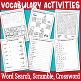 Word Search, Word Scramble Games for Kids, Puzzle Book, Vo