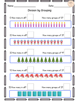 Preview of 27 Division Worksheets | Dividing by grouping | Division Printouts