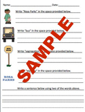 Primary Writing Practice: 27 Famous People in History Worksheets