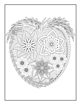 Flowers Coloring Pages For Adults. Stress Relief Coloring Book For