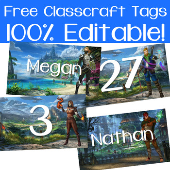 Preview of 27 Free Classcraft Student Tags!