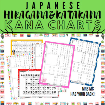 Preview of BUNDLE: 27 Japanese Hiragana Katakana Charts Portrait and Landscape