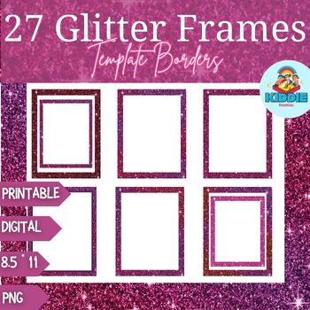 Preview of 27 Sparkle Luxury Shiny Glitter Frames |  Template Borders cliparts pages