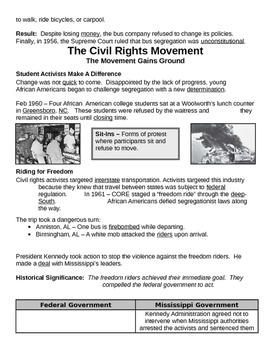 27 - The Civil Rights Movement - Scaffold/Guided Notes (Filled-In Only)