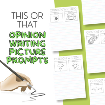 Preview of 27 This-or-That Opinion Writing Prompts, PDF Printable, 27 Pages