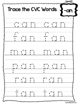 27 trace the cvc words worksheets preschool and