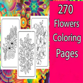 270 Premium high-quality Flower Coloring  Pages for Kids a