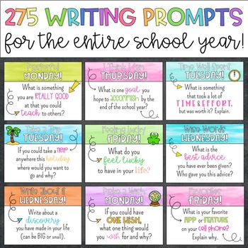 Daily Writing Prompts for the Entire Year by The Classroom Corner
