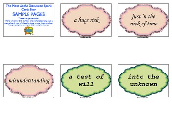 Preview of 315+ Discussion Spark Cards for literature study, lit circles, drama, much more!
