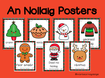 Preview of 28 An Nollag Posters- Christmas Posters as Gaeilge