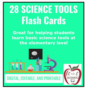 Preview of 28 Basic Science Lab Tools Flash Cards for Elementary/Intermediate Science
