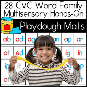 Preview of 28 CVC Word Family Playdough Mats BUNDLE (Multisensory SOR OG Friendly)