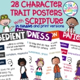 28 Character Trait Posters with Bible Verses Scripture pri