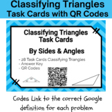 28 Classifying Triangles Task Cards - Angles & Sides w/ QR