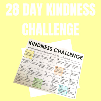 28 Day Kindness Challenge by Resources By Miss Patterson | TpT