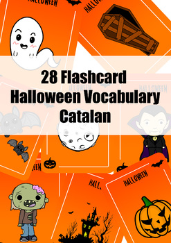 Preview of 28 Flashcard Halloween vocabulary in Catalan