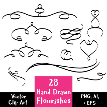 Download 28 Hand Drawn Flourishes | Vector Text Dividers ...