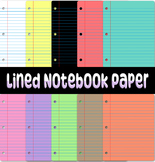 28 Pastel Color Notebook Paper, Lined Notebook Paper Clipa