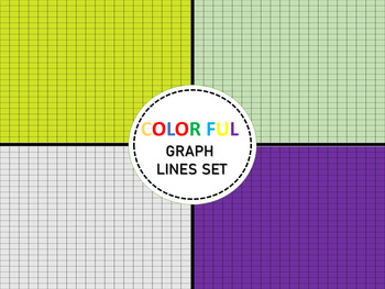 Preview of 28 Sheets Of Colorful Graph Paper Multi Squares
